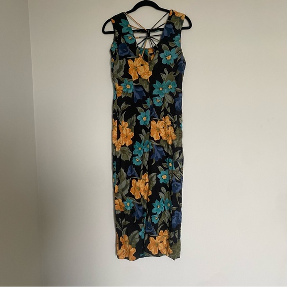 Vintage Sara Makes Dresses Maxi 90s Floral Dress Phoebe Buffay Size 8 - Picture 4 of 10